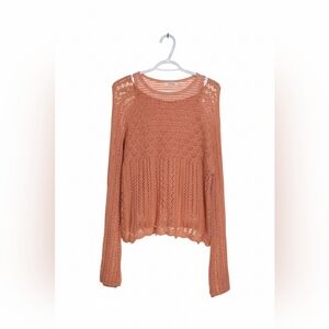 Women's Crochet Knit Top - Tan